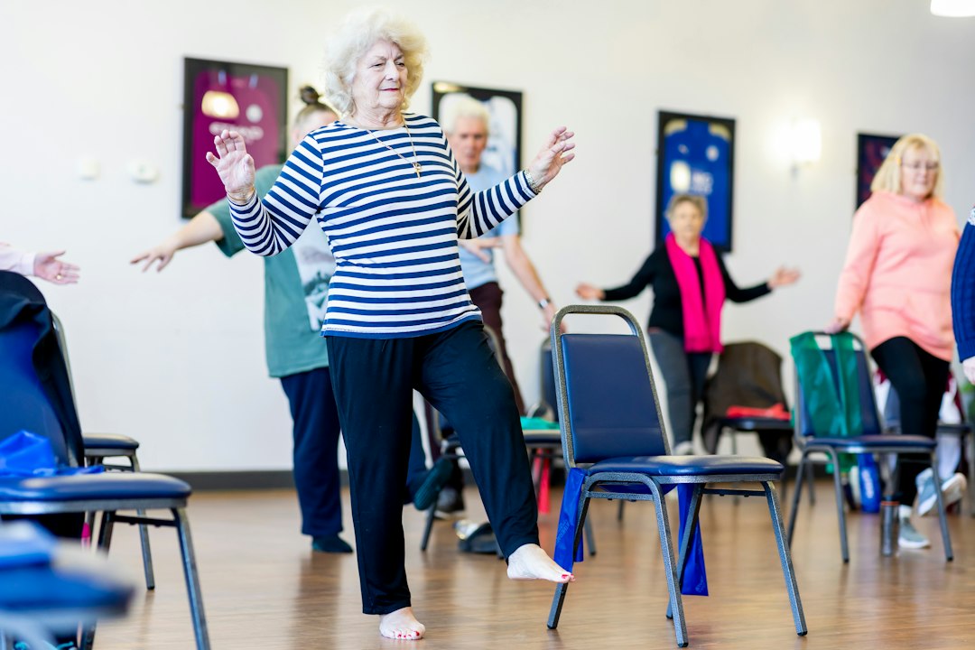 Older adults exercising together for joint mobility